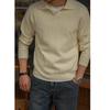 Men's Retro Heavyweight Knit Pullover Polo Sweater for Autumn/Winter