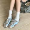 Niche retro round head flat bottom German training shoes women's new versatile summer breathable soft sole casual Forrest Gump shoes
