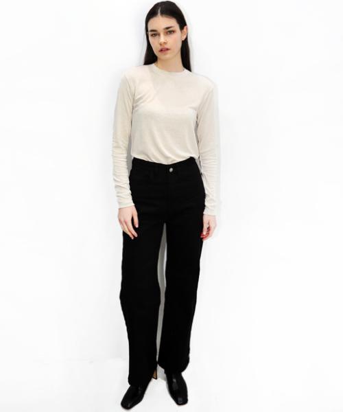 Demi Gnimonic High-Waisted Black Cotton Pants_ High Waist Black Cotton Pt