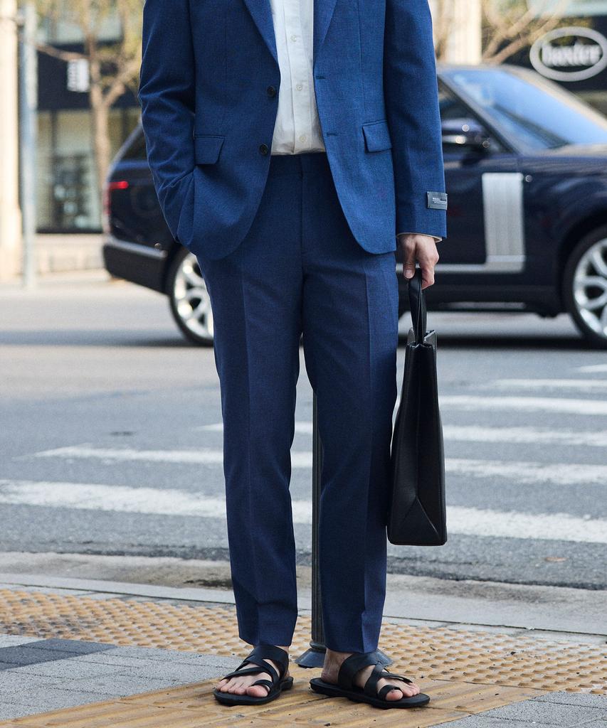 STCO Italy Marlane Summer Wool Suit Pants Blue (Slim Fit)_Sslub71Ssl