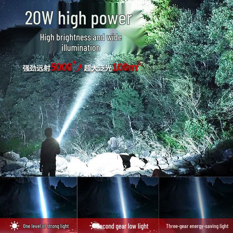 Multifunctional Portable LED Searchlight Flashlight