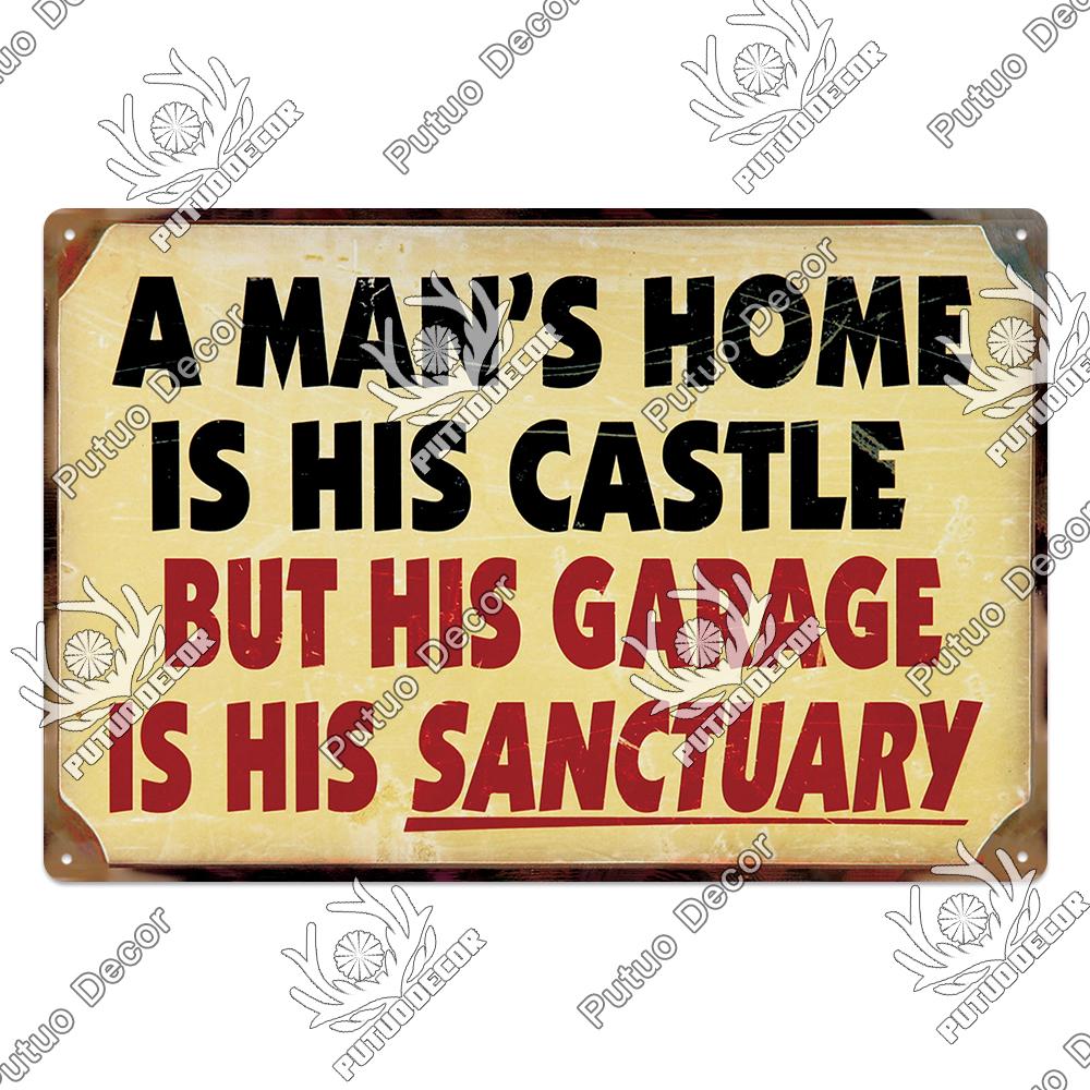 Putuo Decor My Rules Tin Sign Retro Plaque Metal Plate Vintage Wall Art Poster Decortive for Garage Man Cave Club Bar Home