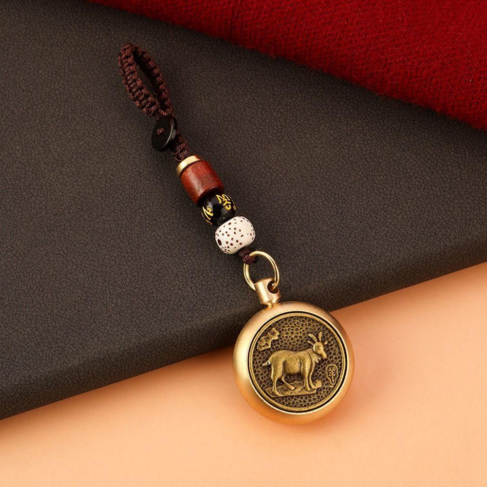 12 Sign Zodiac Woven Rope Brass Chinese Style Key Chain Key Ring Car Key Ring Girl Key Chain