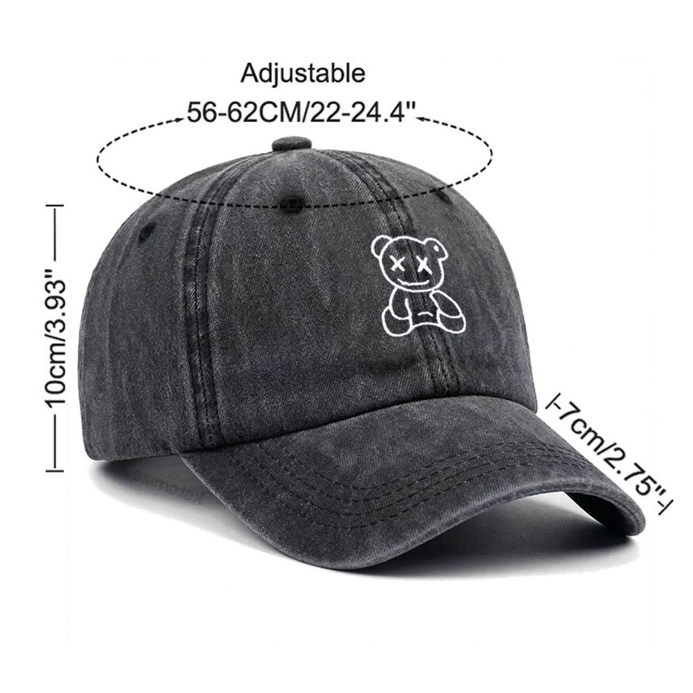 Xx Little Bear Embroidery Baseball Cap For Men Women Washed Cotton Dad Hat Adjustable Unisex Casual Sports Caps