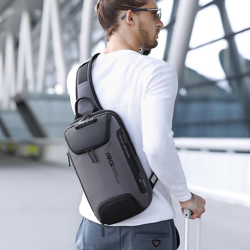 BANGE Men's Trendy Large Capacity Chest & Shoulder Sling Bag