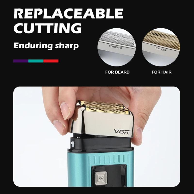 2026 VGR Men's Razor IPX6 Body Wash Professional Sideburn Trimming Intelligent Digital Display Multi-functional Shaving Sculpting Hair Trimmer V-357
