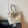 Large Capacity Women's Totes Bag Solid Color Commuting Handbag Fashion Nylon Shoulder Bag  Girls