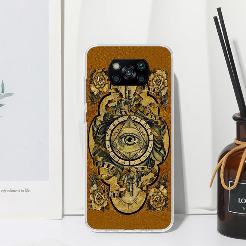 Sacred Eye of Horus Egypt Fresco Phone Case For Xiaomi Poco X7 X6 X5 M7 M8 Pro F7 Ultra Redmi 15C 15 13C 13 12C 12 10 10C 10A Ar