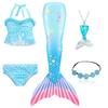 New The Little Mermaid Tails Ariel Memaid Swimsuit Bikini Bathing Suit Halloween Costume Girls Can Add Monofin for Pool Swim