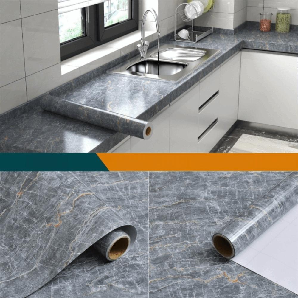 Waterproof Marble Grain Stickers Oilproof Kitchen Oilproof Stickers Waterproof Stickers Desktop 40cm*1m-Style C