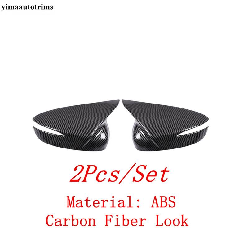 Rearview Mirror Cap Shell Decoration Cover Trim For Mazda CX-3 2015 -2018 / CX-5 2015 2016 Black Ox Horn Blade Style Accessories