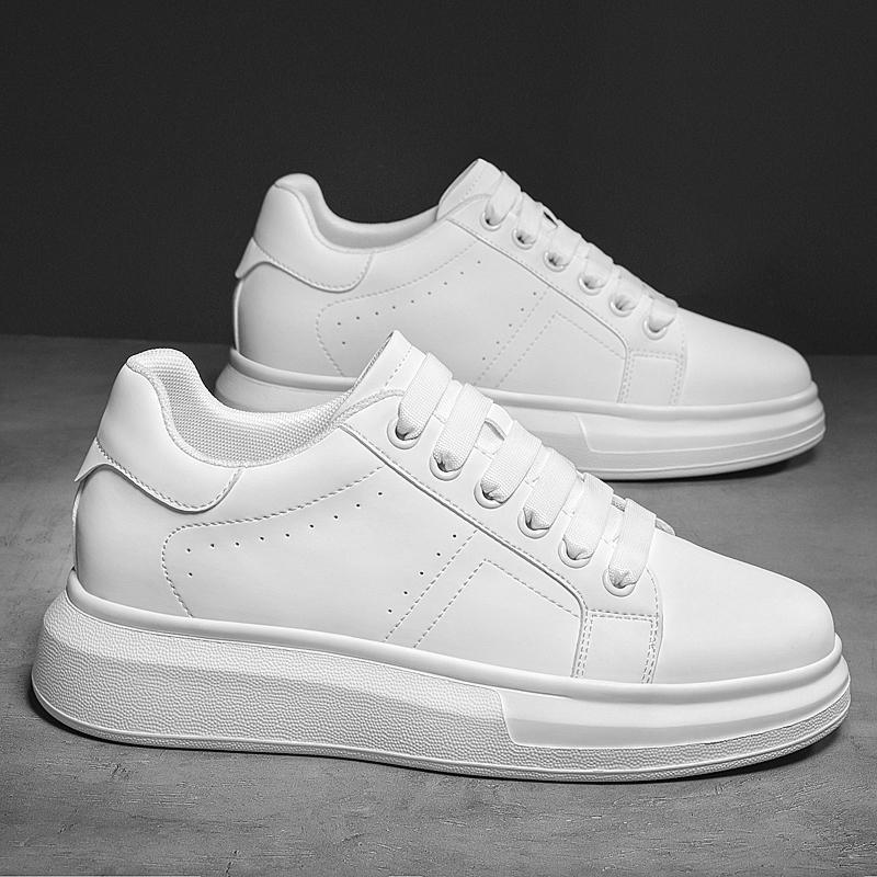 Genuine Leather Mens Sneakers New Designer Casual Shoes Fashion Male Skateboard Footwear All-match Thick Bottom Tenis Masculino