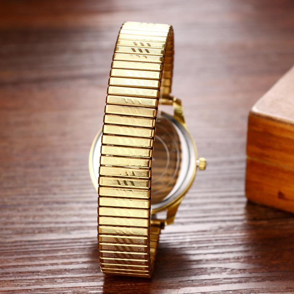 Gold Simple One Size Fits Analog Quartz Fashion Accessory Perfect Gift for or Lover Men's Watch, Design, All Display, Movement, Couple's Watch, -