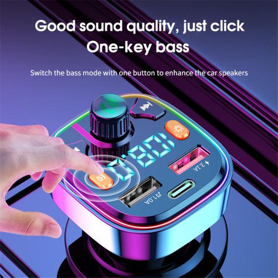 

FM-модулятор Цветной свет Передача без потерь Plug Play Dual USB