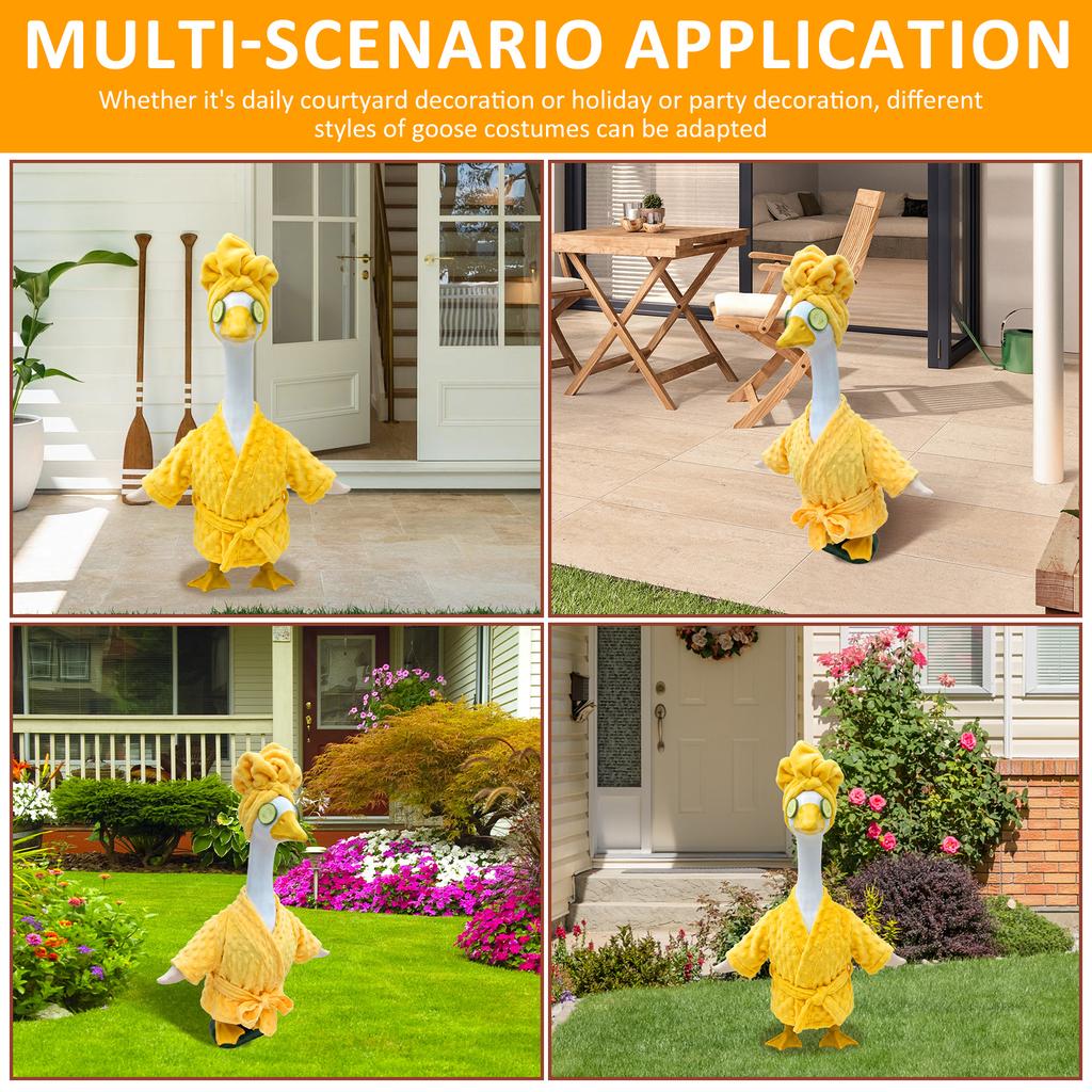 Goose Outfit Lady Porch Clothe Lawn Goose Costume Goose Dress Garden Statue Dress Up Clothing for Home Outdoor Yard Statue Decor