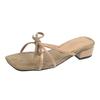 Fashion Flip-flops, Women Wear 2025 New Summer Half - Toe Sandals, Fashion Casual Mid-heel Chunky Sandals, Women's Shoes