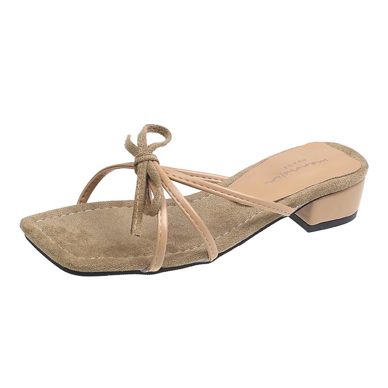 Fashion Flip-flops, Women Wear 2025 New Summer Half - Toe Sandals, Fashion Casual Mid-heel Chunky Sandals, Women's Shoes