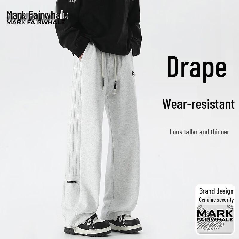 MARK FAIRWHALE Men's Striped Drawstring Casual Sweatpants