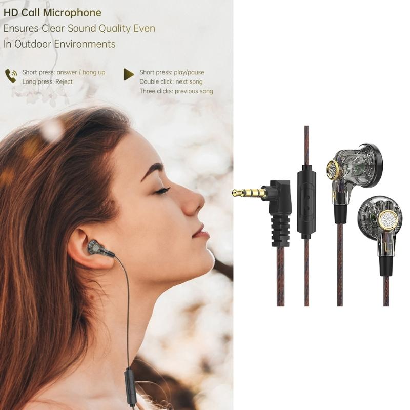 QKZ DM1 Earbuds Wired Earphones with Noise Cancellation and Built in Microphone for Gaming and Music