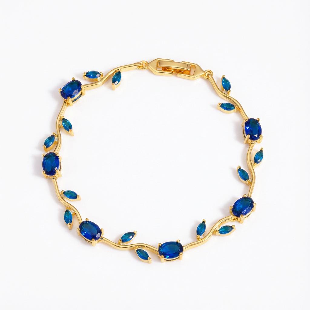 Eco-Friendly Copper Zircon Flower Bracelet: European Hot-Selling, Light Luxury Jewelry