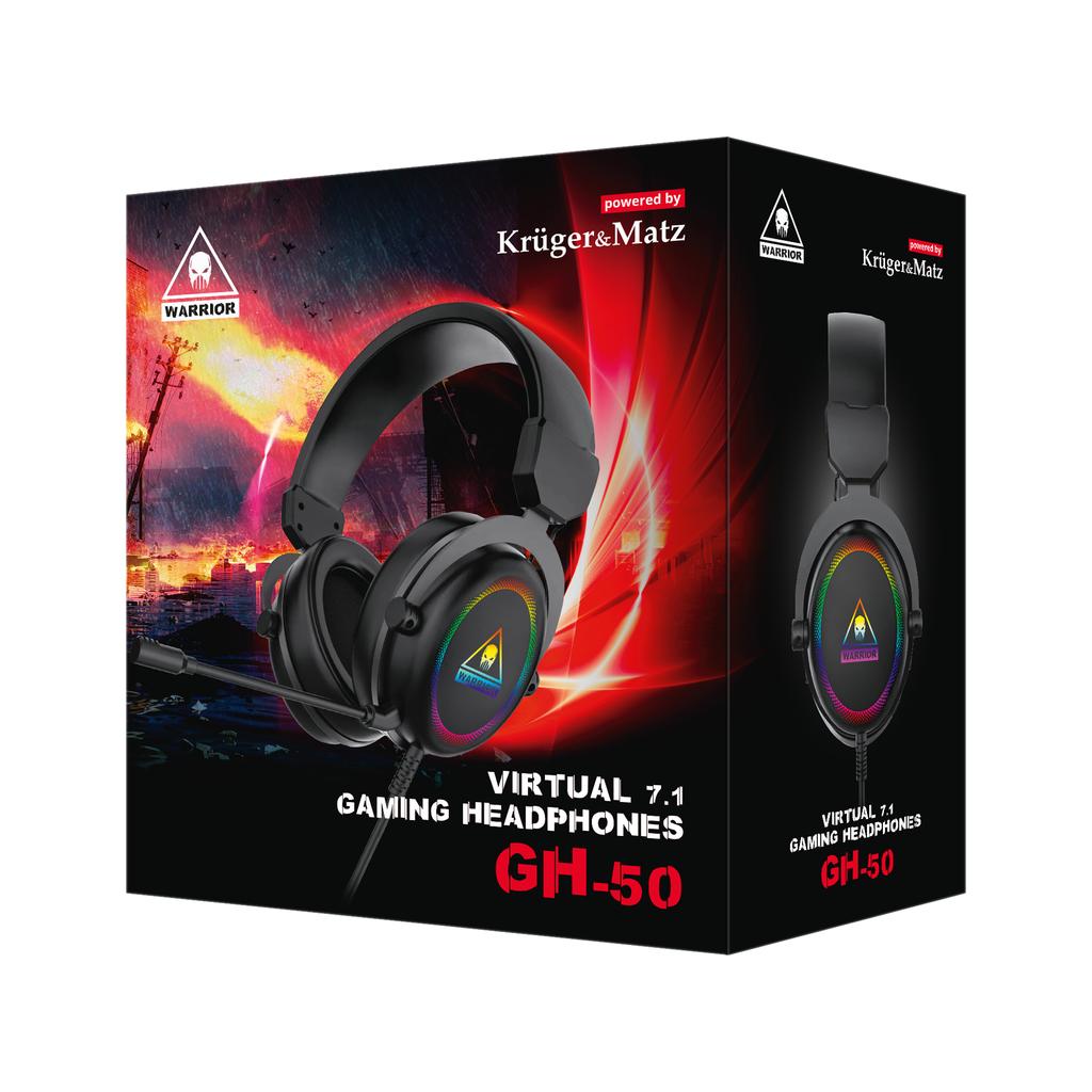Kruger&Matz GH-50 Wired USB RGB Over-ear Gaming Headphones with Microphone