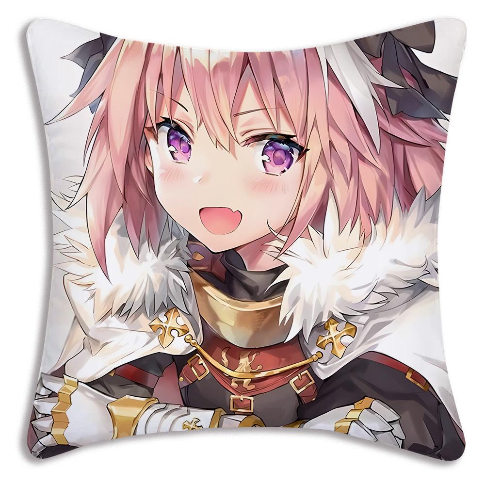 Anime F-Fate Apocrypha Astolfo Pillow Covers Cartoon Sofa Decorative Home Double-Sided Printing Short Plush Cute Cushion Cover