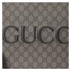 Gucci Brand Logo Zipper Closure Supreme Canvas Canvas Bag Clutch Men's Gray and Black