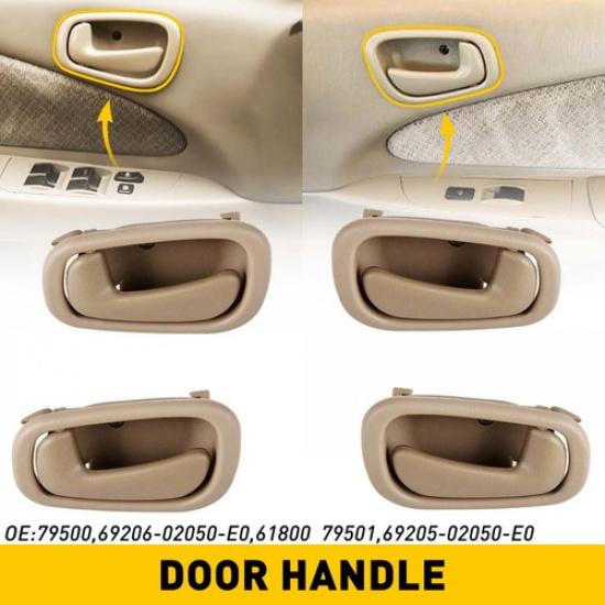 Front Rear Door And Handle Interior For Set Toyota Corolla 1998-2002 Prizm Beige
