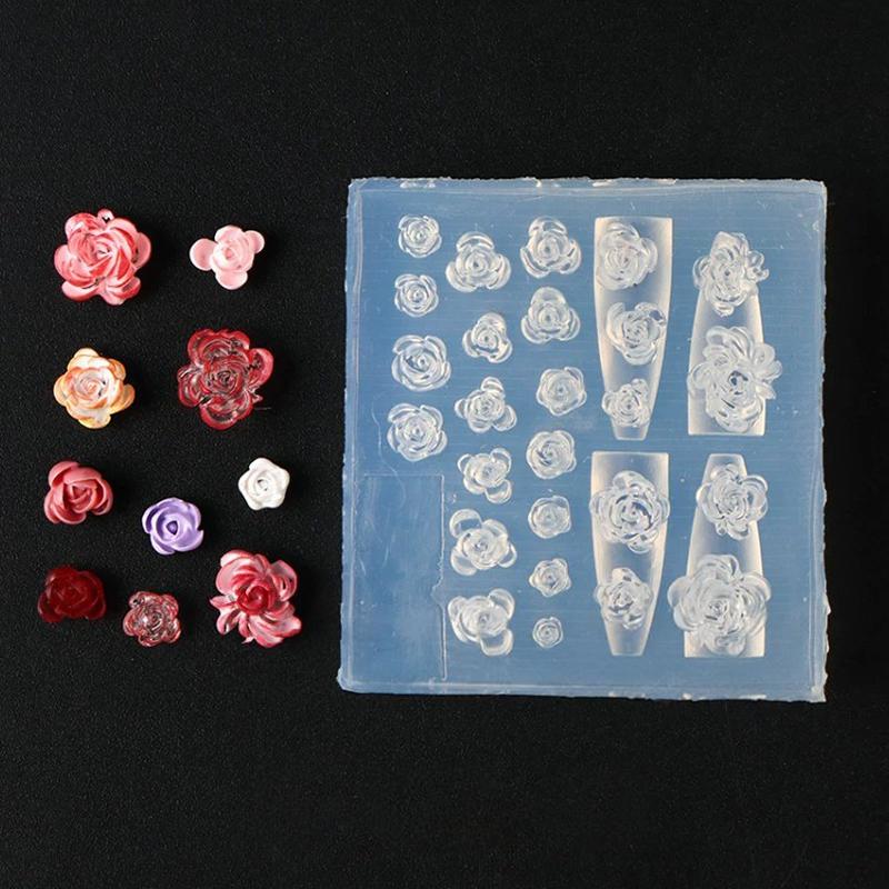 Stampo in Silicone per Unghie a Forma di Fiore Cartoon Stamping Unghie Unghie Fai da Te Salone di Bellezza Unghie Strumento per Arte Manicure Stereoscopica