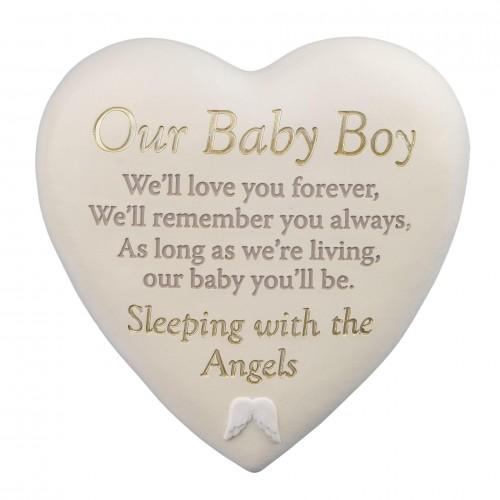 Thoughts Of You Graveside Heart Plaque - Our Baby Boy