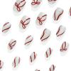 Christmas Inspired Press On Nail White Oval Design Red Accents 24pcs Professional Manicures