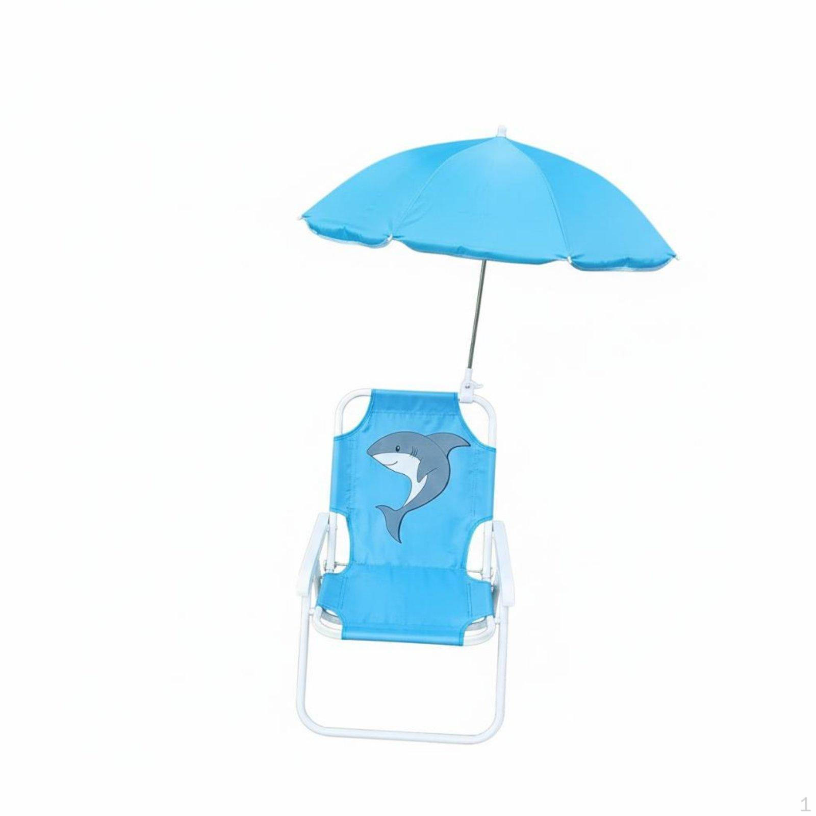 Kids Beach Chair with Umbrella Foldable Design Young Child Patio Canopy Lightweight for