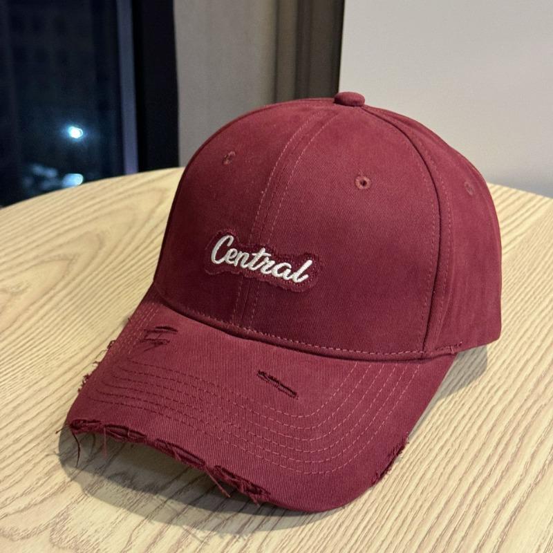 

Ripped peaked cap men s embroidered hard top hat shows a small face, wide brim baseball cap women s enlarged and deepened Average size (55-59cm)