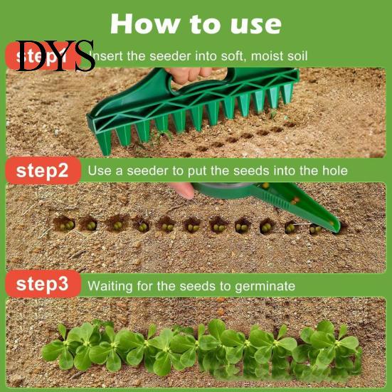 12 Hole Soil Puncher 12-Hole Row Seeder Tool with Ergonomic Handle for Precision Sowing & Digging, Manual Garden Spring Tilling Equipment Spacer