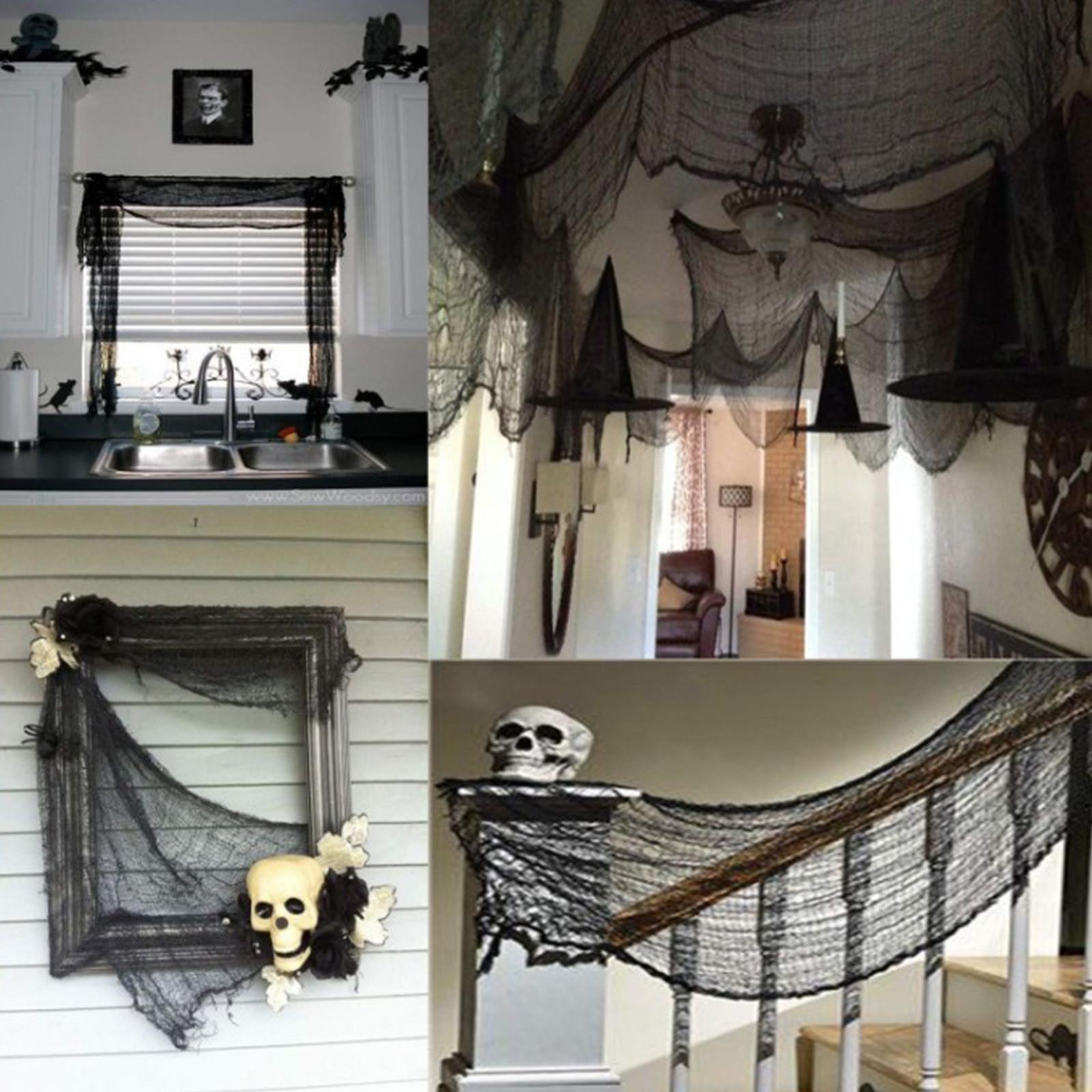 

Хэллоуин Ужас Ткань 500 X 85 Дюймов Ужасная Одежда Хэллоуин Ужас Украшение Для Вечеринки в Доме с Привидениями Принадлежности Для Внутреннего и Наружного Использования One Size чёрный