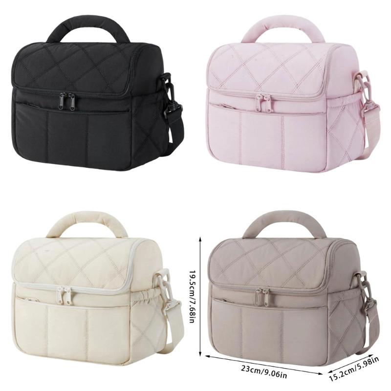 Flexible Lunch Bag With Waterproof Interior Thermal Insulation Double Shoulder Strap Design Portable Meal Bag