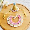 2pcs Handmade Dog Neck Set Photo Decoration Dog Neck Accessories Soft Pet Birthday Hat