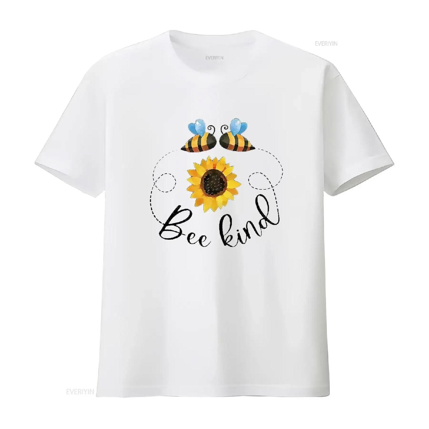 Bee Kind Bees And Sunflower Women s Plus Size T Shirt Black 2X Large vintage Washed fashion Stretched Top For Everyday Wear XXXXXL белый
