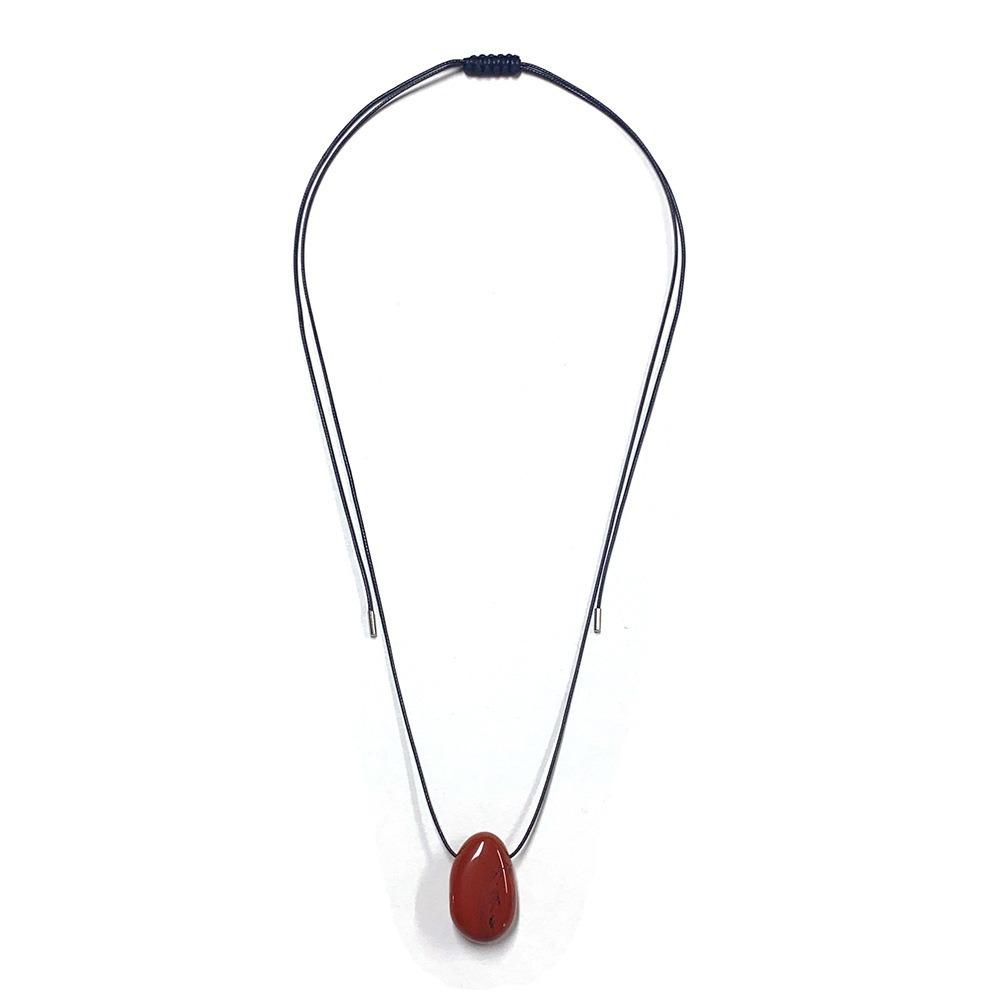 

Регульоване намисто з кам яним кулоном Чорний мотузковий чокер Модні аксесуари Модні намиста червоний