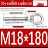 304 Stainless Steel Expansion Bolt with Ring Hook, M6/M8/M10/M12.