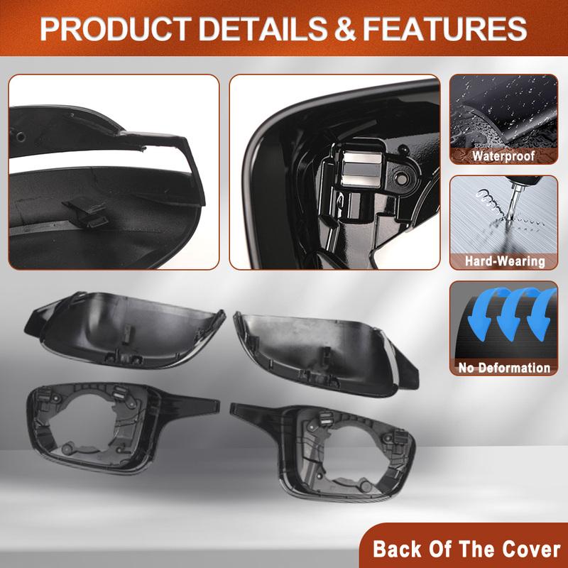 4pcs Glossy Black Exterior Side Rearview Mirror Cover Cap for BMW M3 G87 M3 G80 G81 G82 G83 M4 G87 -2024 Left Hand Drive