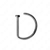 ASTM F136 Titanium D Shaped Nose Piercing Implant Grade Titanium Gothic Pierced Nose Ring 18G 20G Classic Piercing Body Jewelry