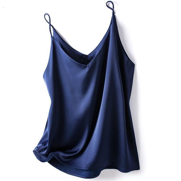 Sexy Halter V Neck Crop Top Women Satin Sleeveless Summer Y2K Cami Basic White Black Strap Tank Tops Camisole