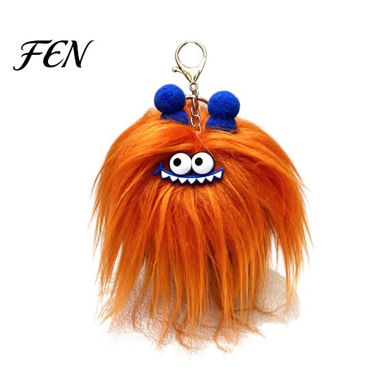 Backpacks Decorative Accessory Long Haired Plush Creature Keychain, Cartoon Plushie Bag Charm, Furry Keyring Pendant for Handbags Keys Fluffy Bags