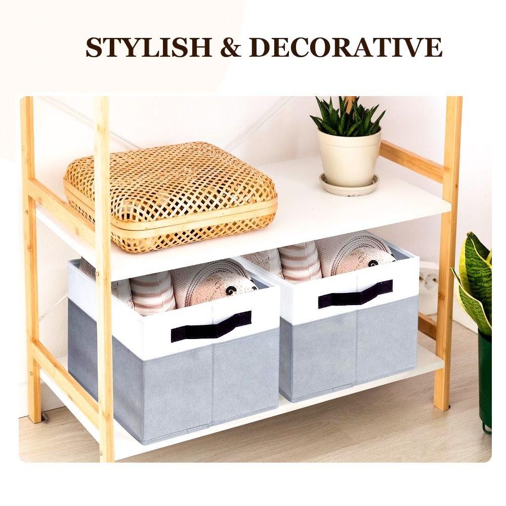 with Lids Large Storage Bins Dustproof Strong Handles Closet Organizers Stackable Storage Baskets