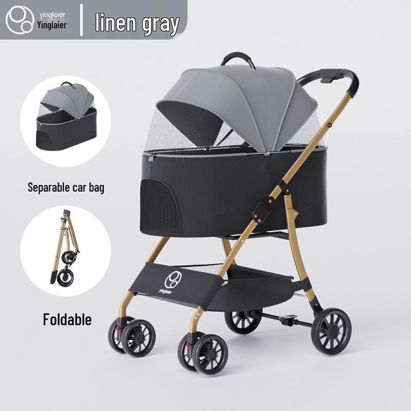 Lightweight Foldable Pet Stroller for Small Dogs & Cats
