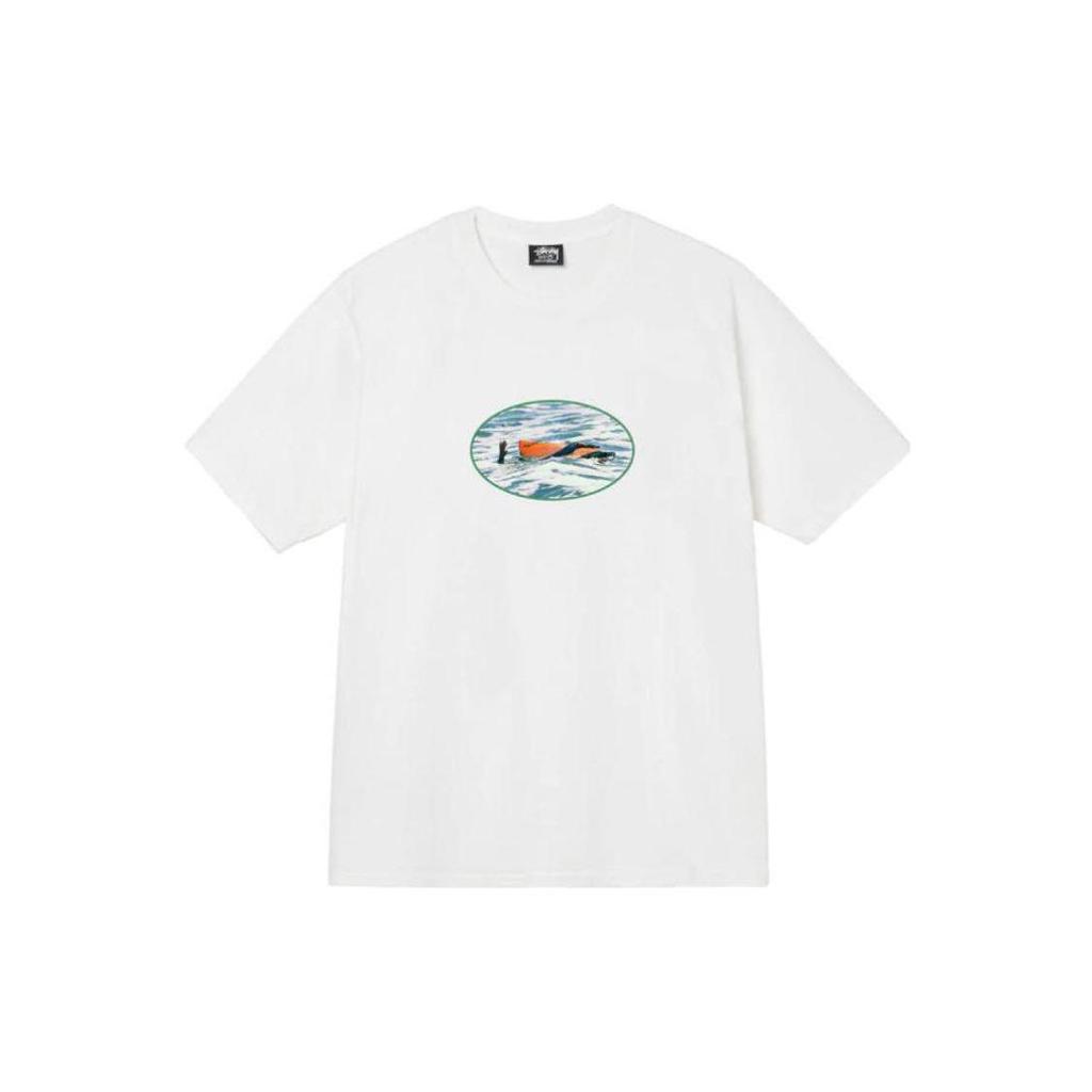 Stussy SS22 Letter Round Neck Short Sleeve American Vintage T-Shirt Unisex T-Shirt White 3903789