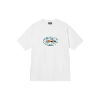 Stussy SS22 Letter Round Neck Short Sleeve American Vintage T-Shirt Unisex T-Shirt White 3903789