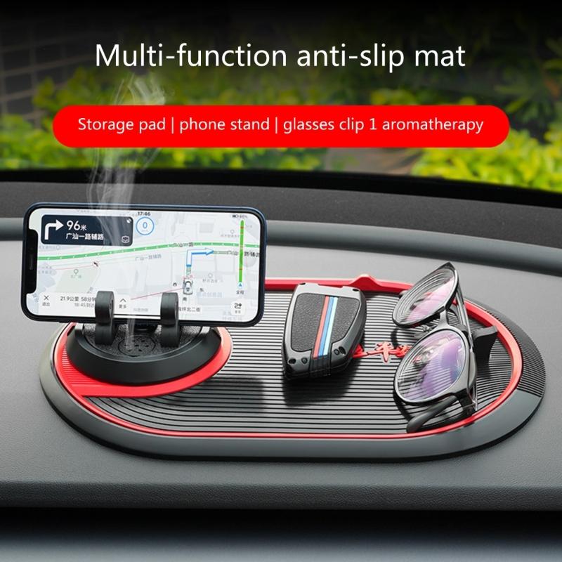 Multifunctional Phone Holder Non Slip Sticky Anti Slide Mount Silicone Dashboard Car Pad Mat Navigation Storage Cushion