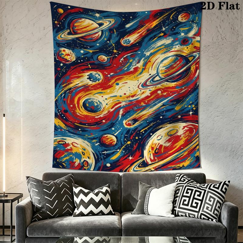 Space Wall Tapestry Aesthetic Wall Hanging Printed Fabric Blanket Decorative Tapestries for Bedroom Living Room Home Decor